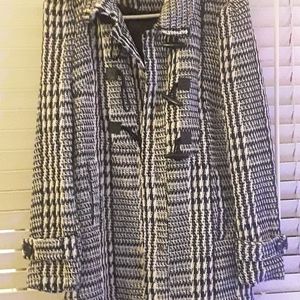 Plad double-breasted coat